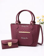 Women's Leather Plain Shoulder Bag – Maroon