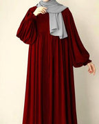 Georgette Texture Full Abaya with Stroller – Maroon