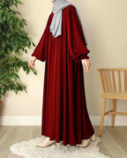 Georgette Texture Full Abaya with Stroller – Maroon