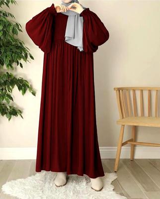 Georgette Texture Full Abaya with Stroller – Maroon