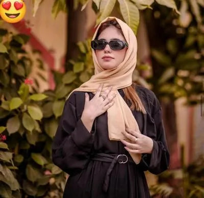 Georgette Plain Classic Abaya – Black