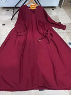 Georgette Plain Classic Abaya – Maroon