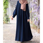 Georgette Plain Classic Abaya – Blue