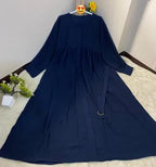 Georgette Plain Classic Abaya – Blue