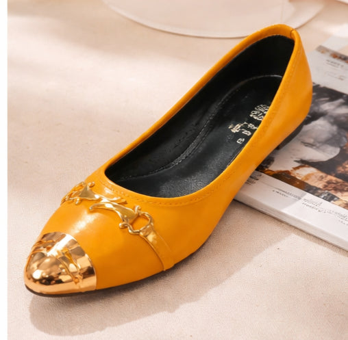 Women’s Synthetic Leather Fancy Pumps – Mustard