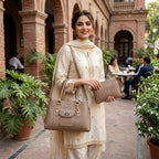 2-Piece Women’s Leather Handbag Set
