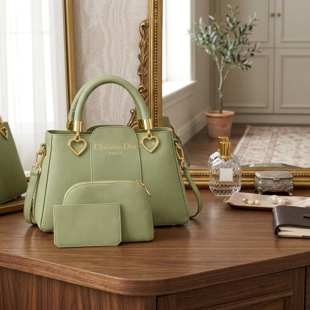 Elegant Green Leather Handbag – Spacious & Easy Everyday Carry