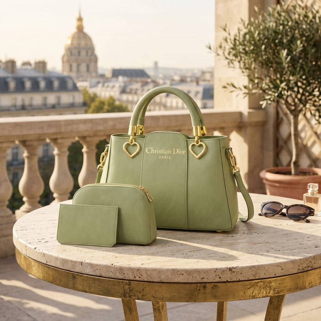 Elegant Green Leather Handbag – Spacious & Easy Everyday Carry