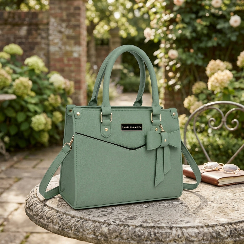 Mint Green Leather Shoulder Bag