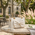 Simple White Leather Handbag