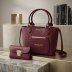 Women's Leather Plain Shoulder Bag – Maroon