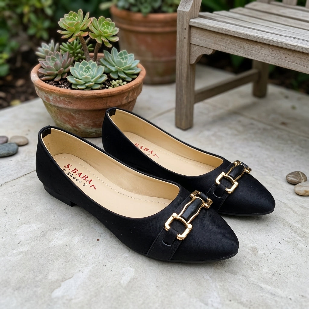 Women’s Synthetic Leather Fancy Pumps – Black