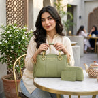 Elegant Green Leather Handbag – Spacious & Easy Everyday Carry