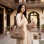 2-Piece Women’s Leather Handbag Set