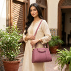 Stylish Pink Leather Handbag – Easy Carry with Premium Look