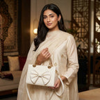 Simple White Leather Handbag