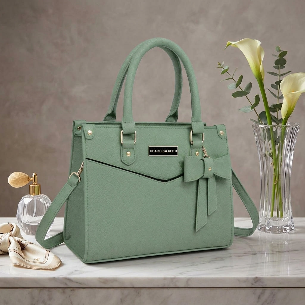 Mint Green Leather Shoulder Bag