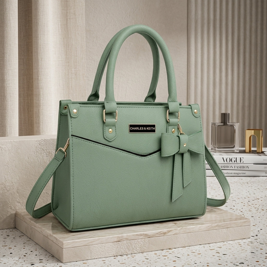 Mint Green Leather Shoulder Bag