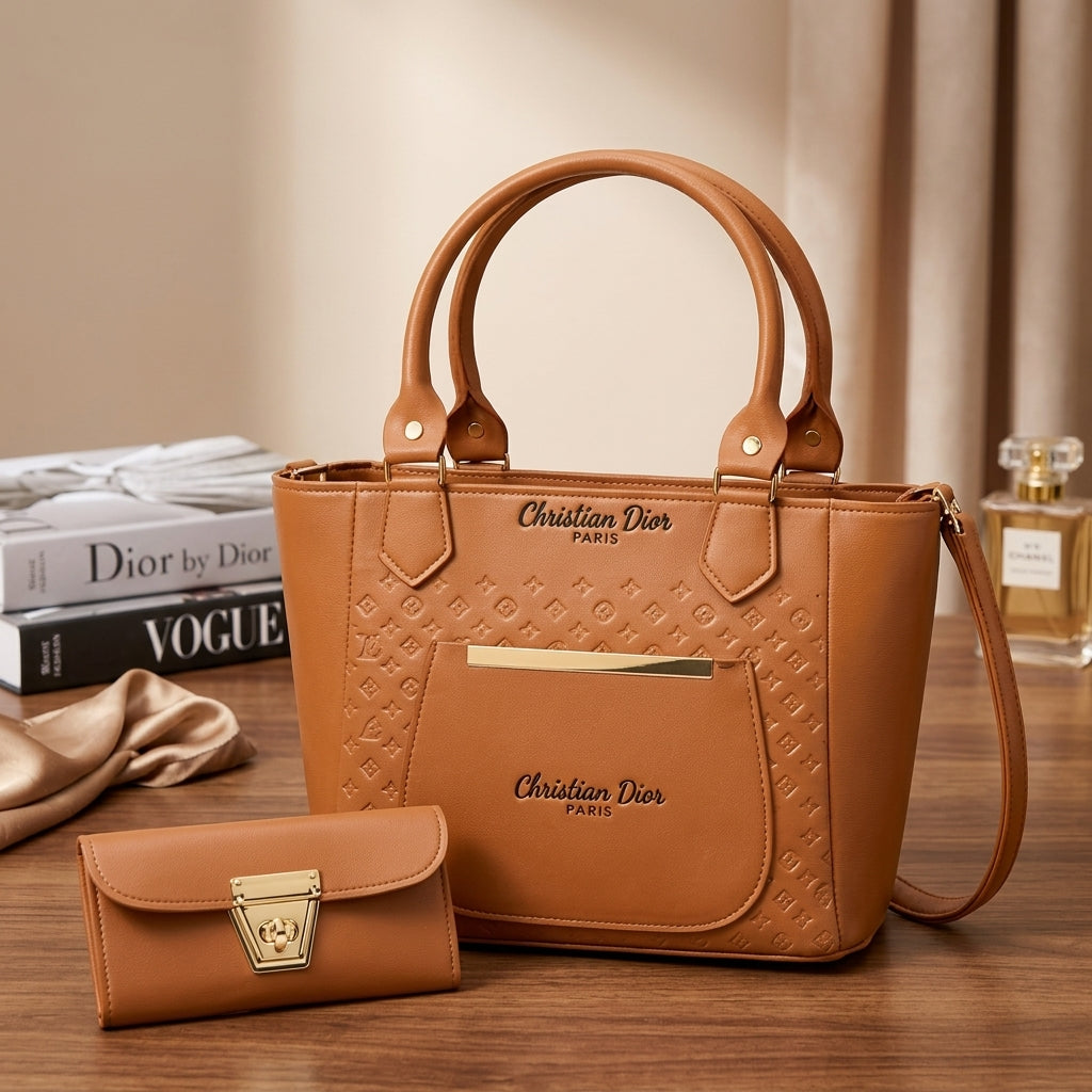 Women's Leather Plain Shoulder Bag – Mustard