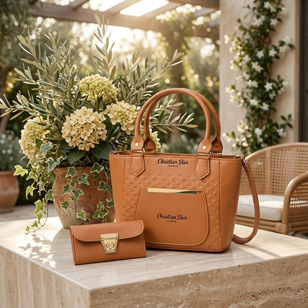 Women's Leather Plain Shoulder Bag – Mustard