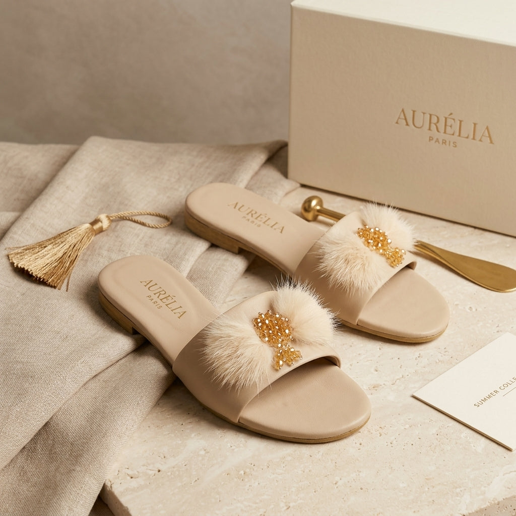 Elegant Beige Formal Flats for Women