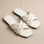 Elegant White Casual Slippers for Women