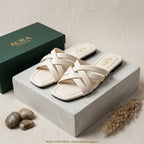 Elegant White Casual Slippers for Women