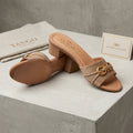 Women’s Synthetic Leather Formal Heels – Beige