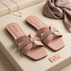 Stylish Pink Rhinestone Slides for Women