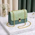 Stylish Green Chain Crossbody Bag