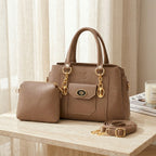 2-Piece Women’s Leather Handbag Set