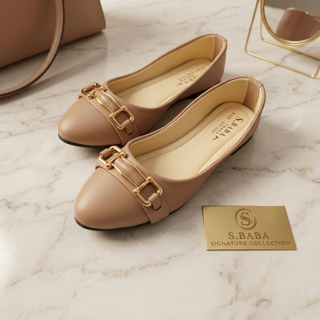 Women's Synthetic Leather Fancy Pumps – Beige