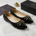Women’s Synthetic Leather Fancy Pumps – Black