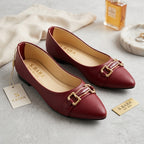 Women’s Synthetic Leather Fancy Pumps – Maroon
