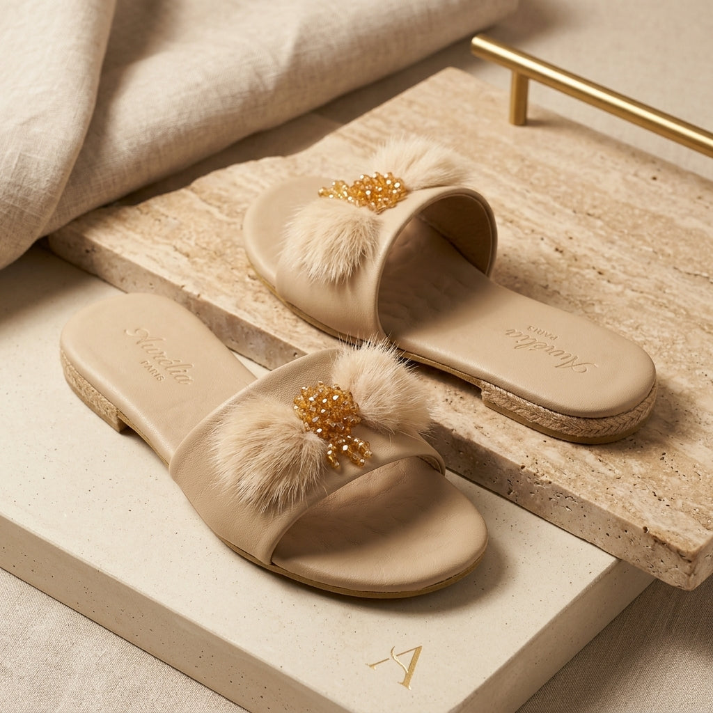 Elegant Beige Formal Flats for Women