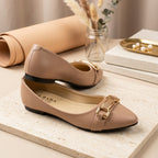 Women's Synthetic Leather Fancy Pumps – Beige