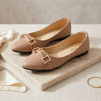 Women's Synthetic Leather Fancy Pumps – Beige
